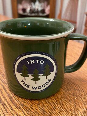 Into the Woods Green Campfire Style Coffee Cup Mug 13 ounces by Explore More Now